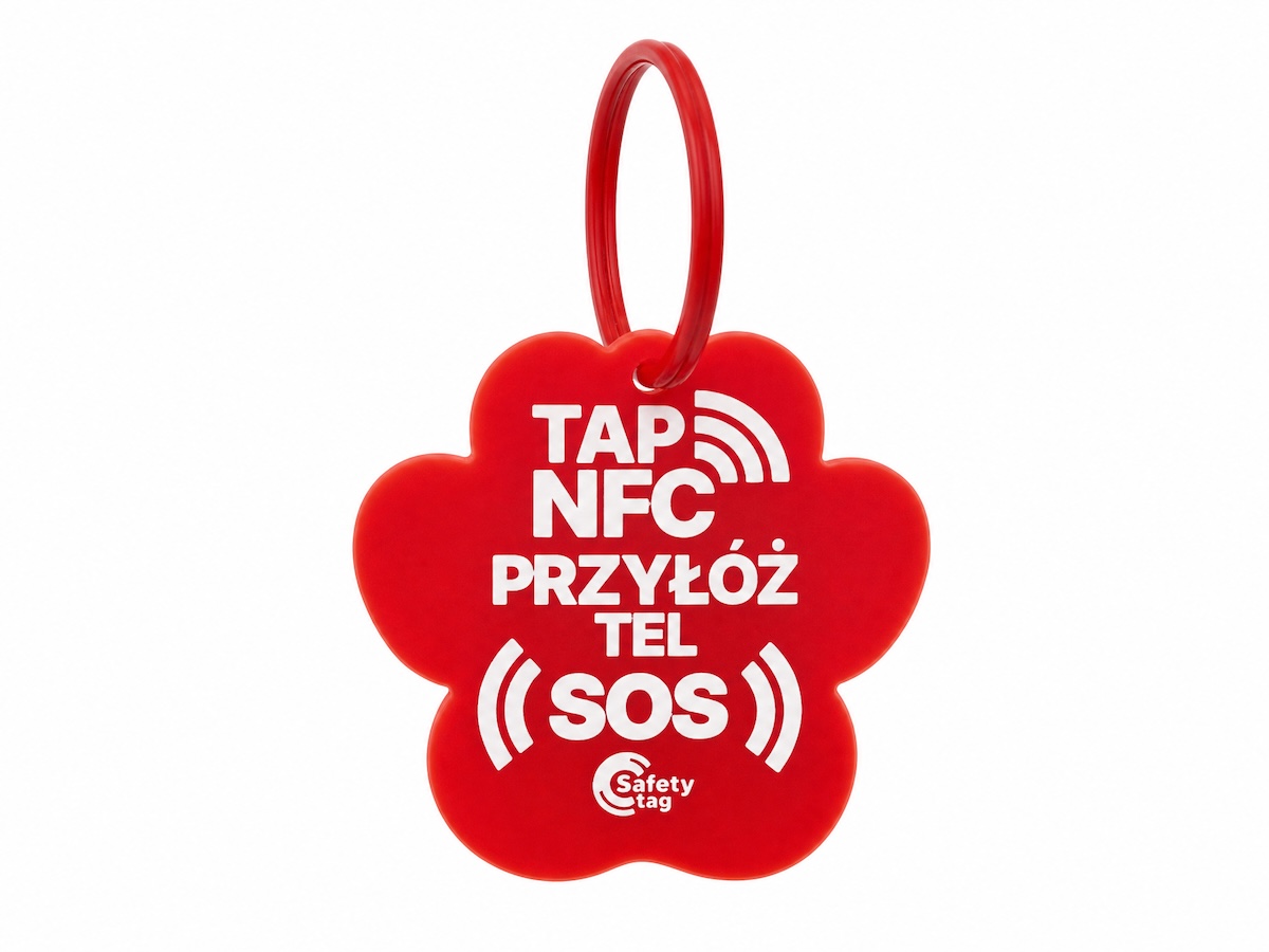 Safety Tag Łapka - identyfikator NFC dla psa i kota